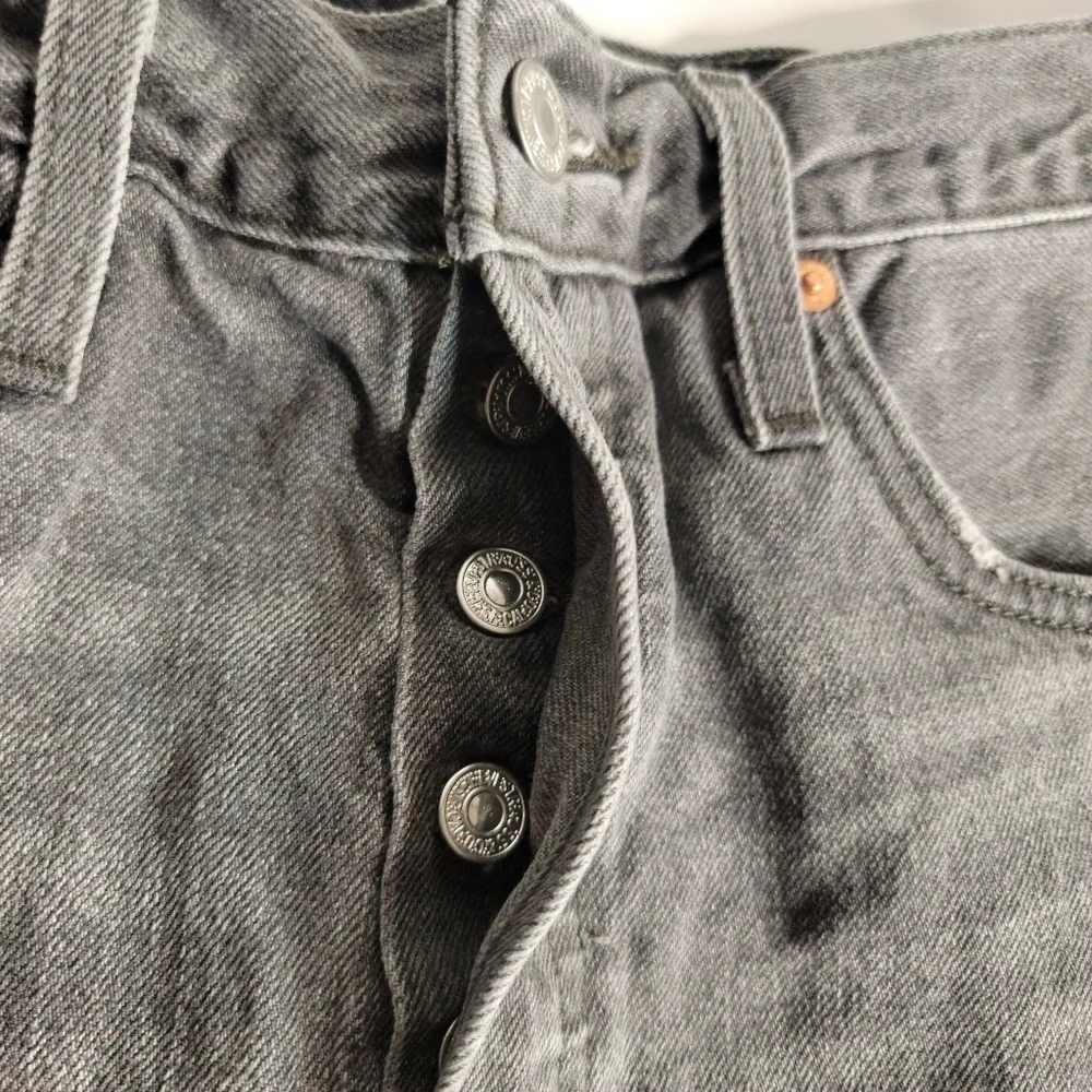 Levi's 501 Denim Shorts Sz 28 Cut-Off Gray Button Fly